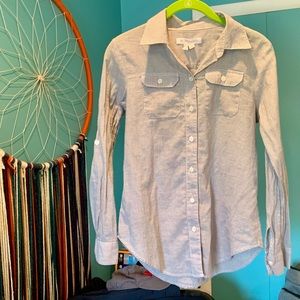 Buttondown blouse narrow pinstripe black/ white